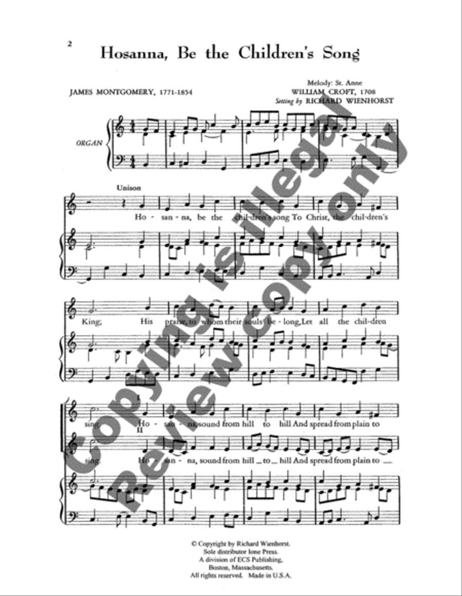 Hosanna, be the Children's Song SA scores gallery preview page 3