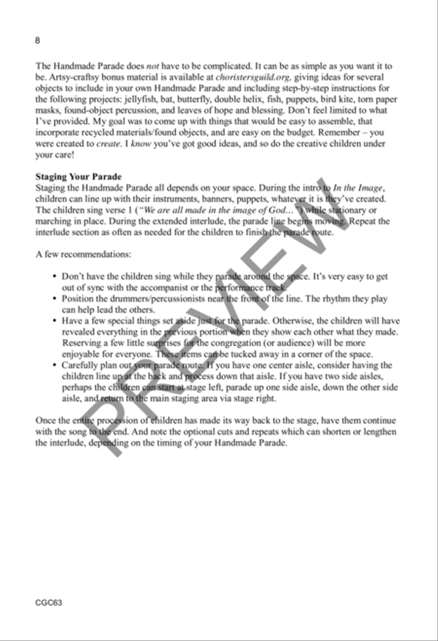 In the Image - Demo Recording 10-Pack Unison Choir scores gallery preview page 9