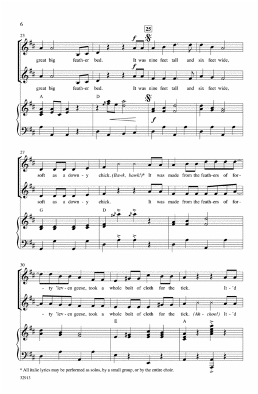 Grandma's Feather Bed Choir scores gallery preview page 5