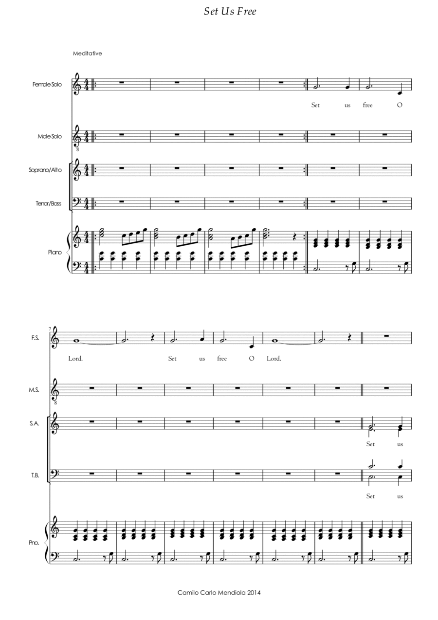 Set Us Free Set Us Free 4-Part scores gallery preview page 1