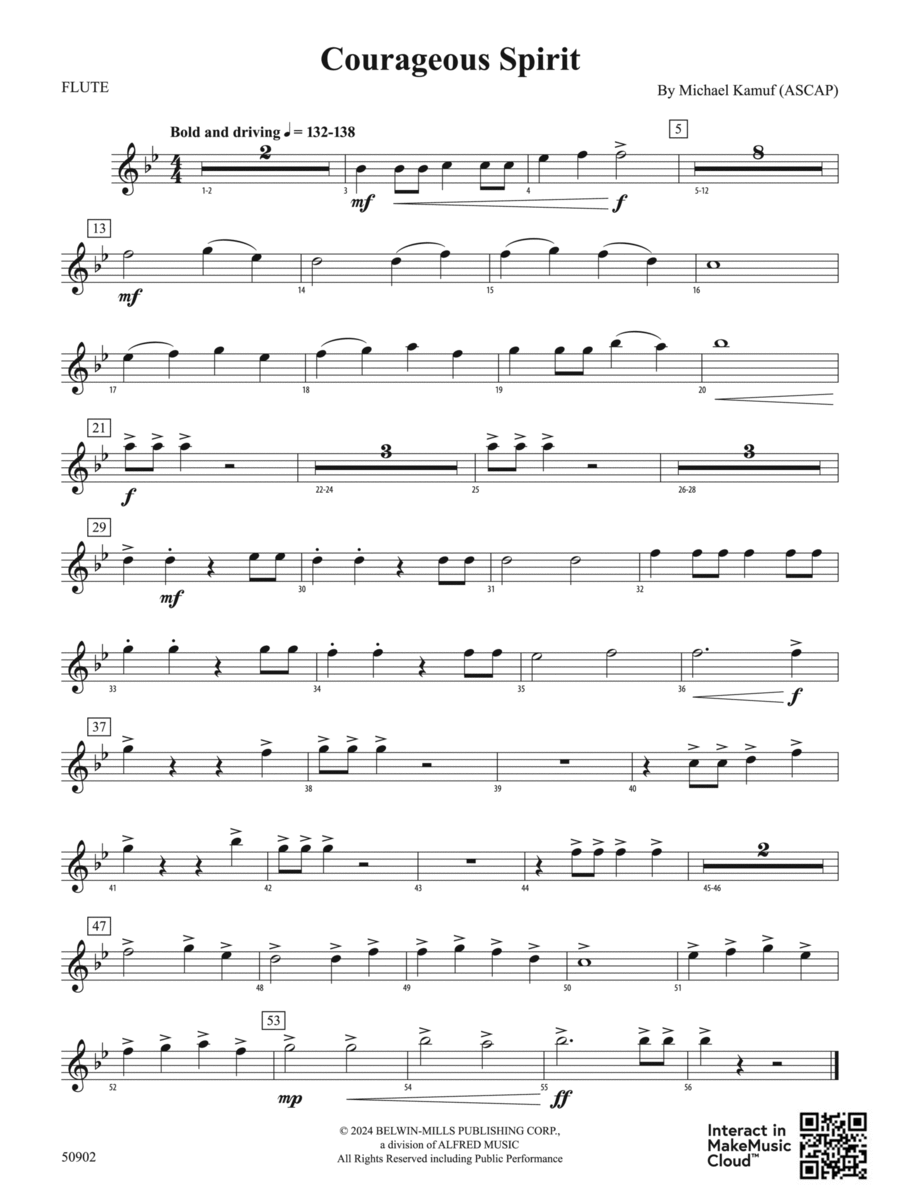 Courageous Spirit: Flute Concert Band scores gallery preview page 1