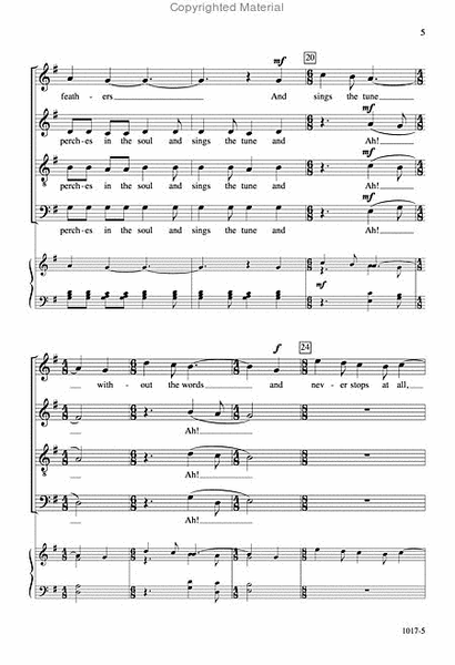 Hope Is the Thing with Feathers - SATB Octavo image number null