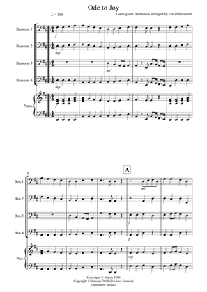 Ode To Joy for Bassoon Quartet