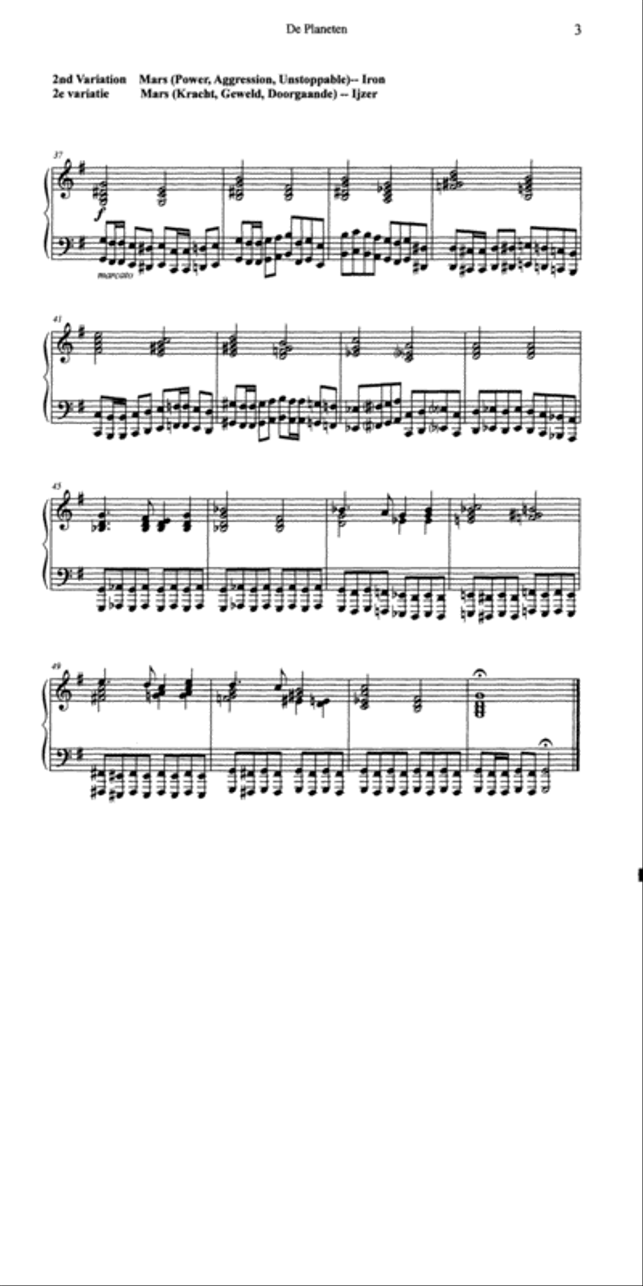The Planets Piano Solo scores gallery preview page 4