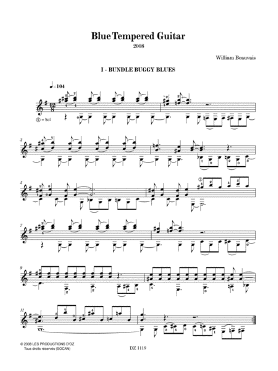 Blues Tempered Guitar Electric Guitar scores gallery preview page 3