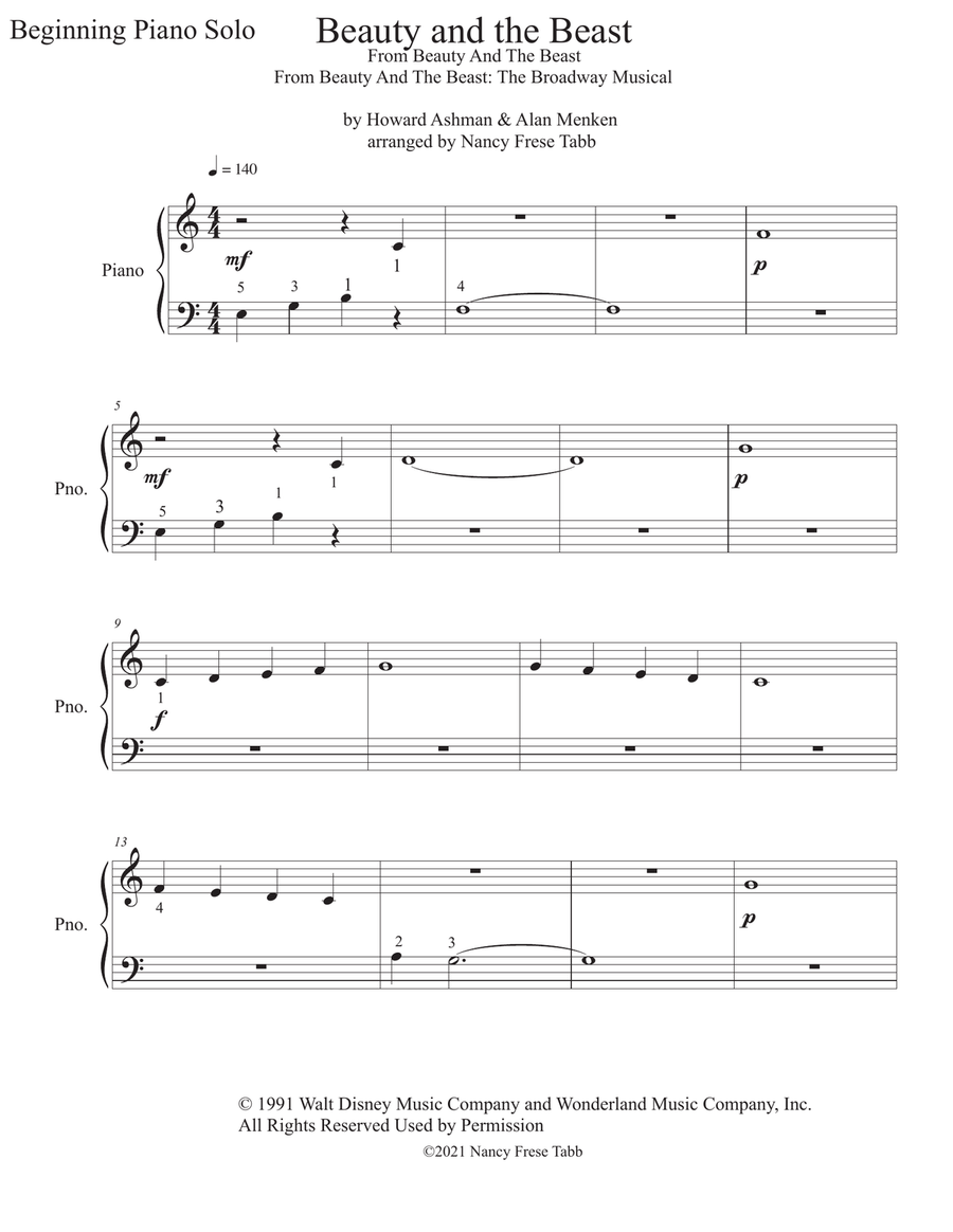Beauty And The Beast Piano Method scores gallery preview page 2