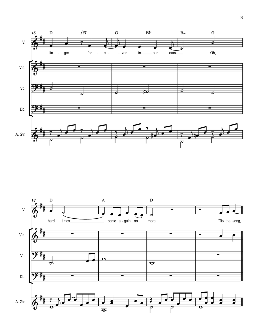 Hard Times Come Again No More (arr.) Small Ensemble scores gallery preview page 3