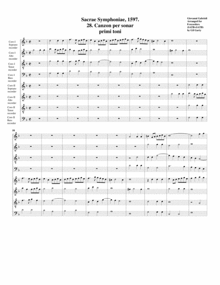 Canzon no.28 a8 (1597) (arrangement for 8 recorders)