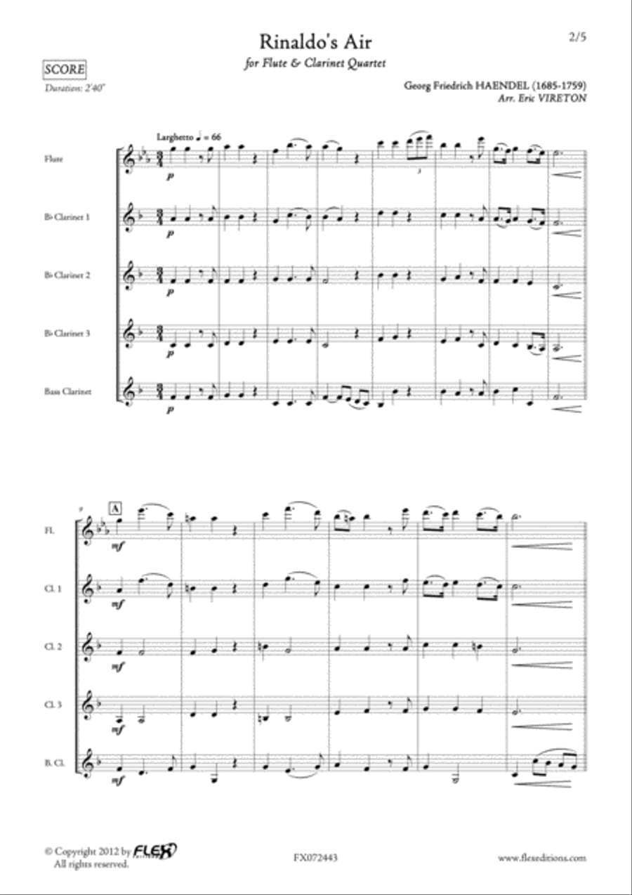 Air de Rinaldo Air de Rinaldo B-Flat Clarinet scores gallery preview page 2