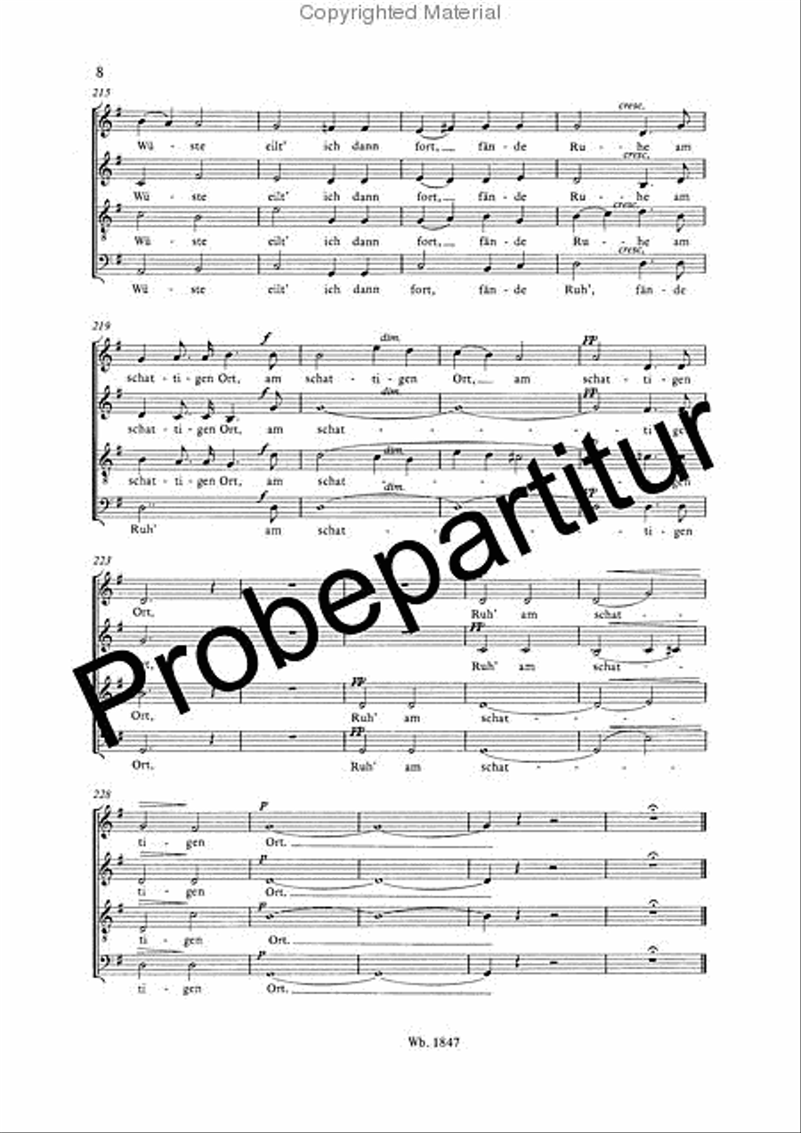 Hymn “Hör mein Bitten, Herr” MWV B 49 4-Part scores gallery preview page 9