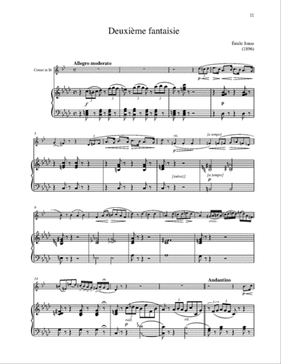 Contest Pieces for Trumpet or Cornet and Piano Cornet scores gallery preview page 6
