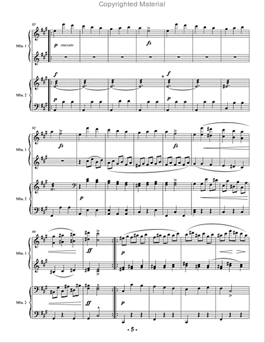 Slavonic Dance, Op. 46, No. 1 (score & parts) Percussion Ensemble scores gallery preview page 6
