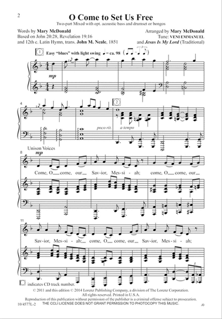 O Come to Set Us Free O Come to Set Us Free 2-Part scores gallery preview page 3