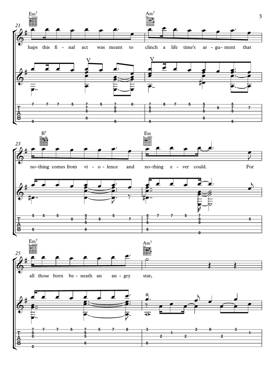 Fragile Acoustic Guitar scores gallery preview page 3