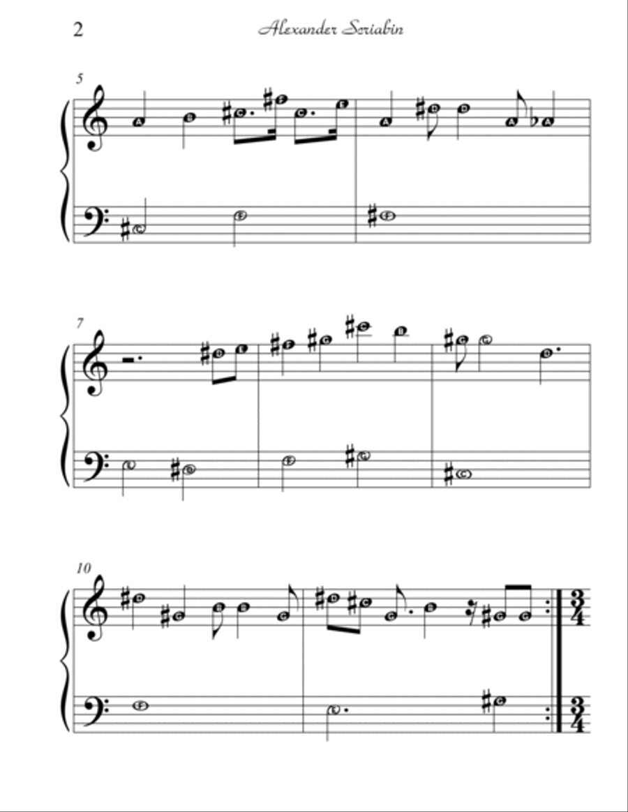 Alexander Scriabin for Begginer Pianist Piano Method scores gallery preview page 2