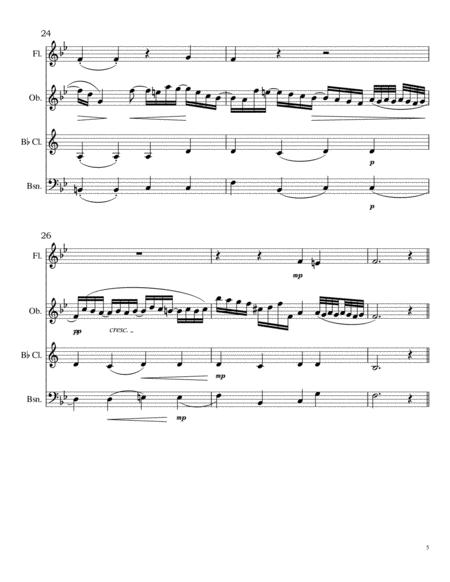Cantabile (K. 208) for Woodwind Quartet image number null