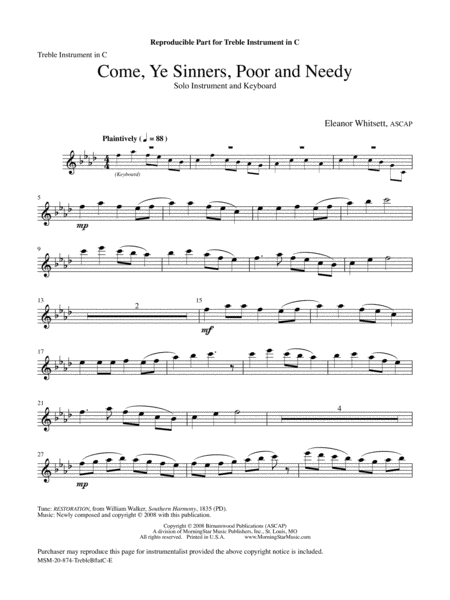 Early American Hymns (Downloadable Treble Instrumental Parts)