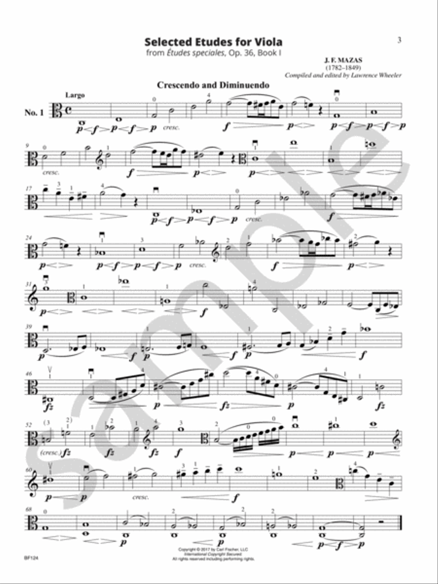 Selected Etudes for Viola Viola Solo scores gallery preview page 5