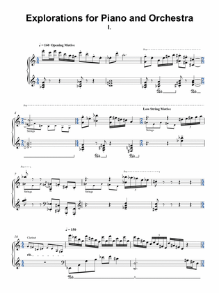 Explorations for Piano and Orchestra: Piano Score