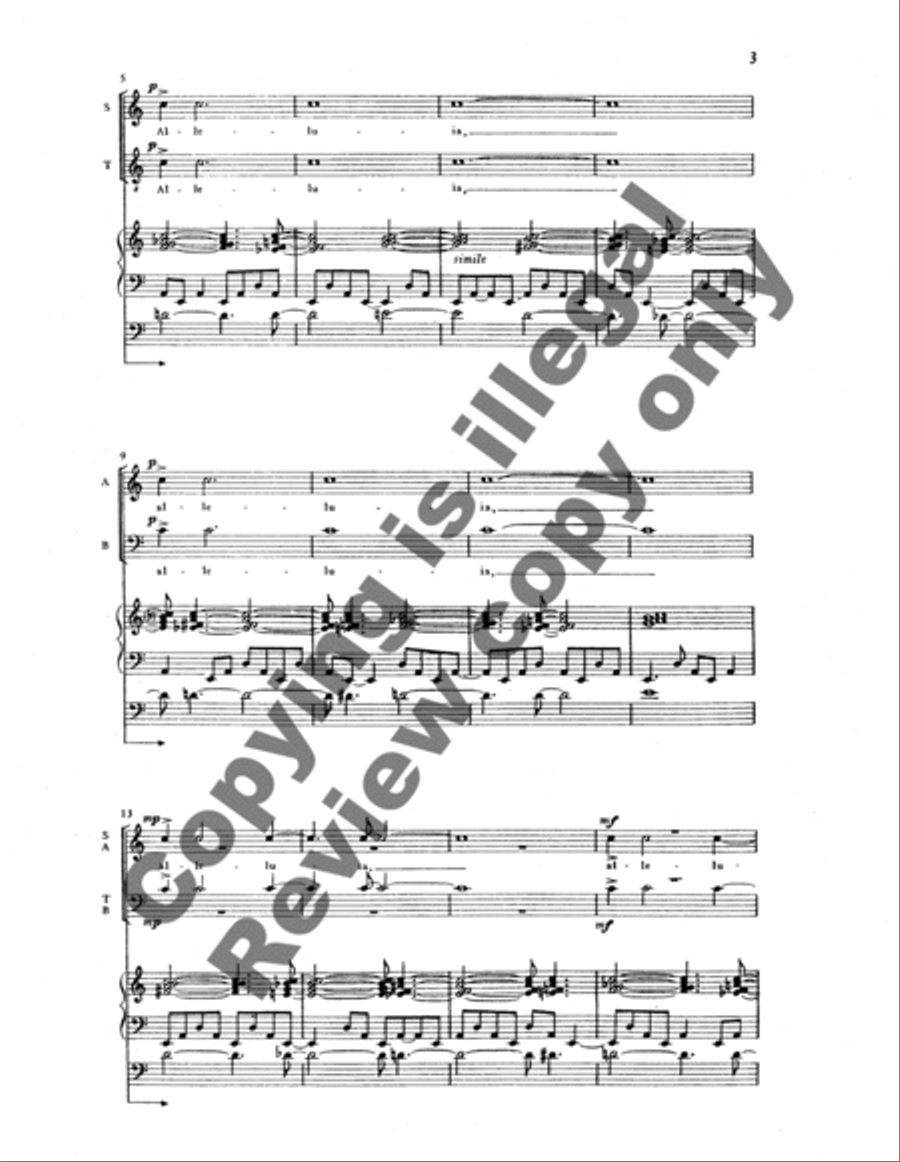 Fanfares: No. 3. Alleluia 4-Part scores gallery preview page 10