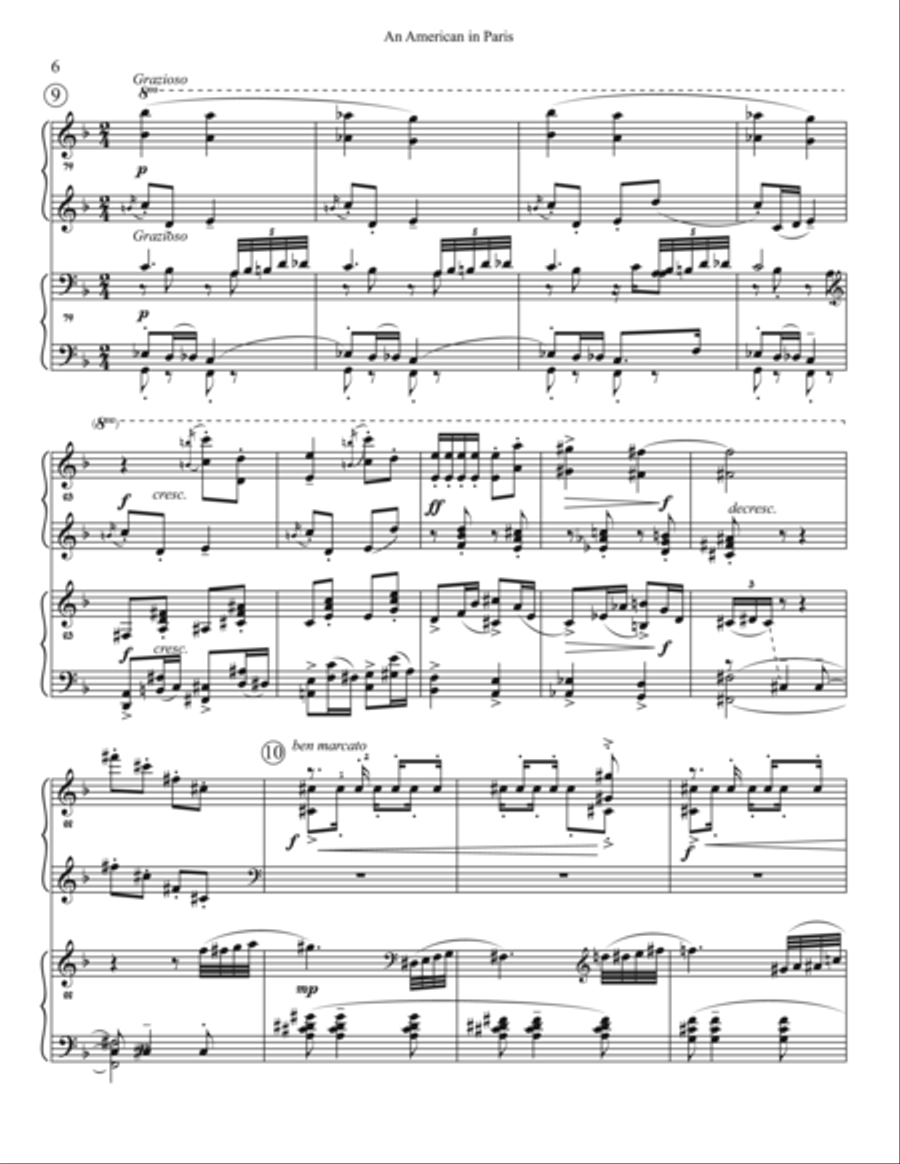 An American In Paris (Two Piano Arr.) Piano Solo scores gallery preview page 6
