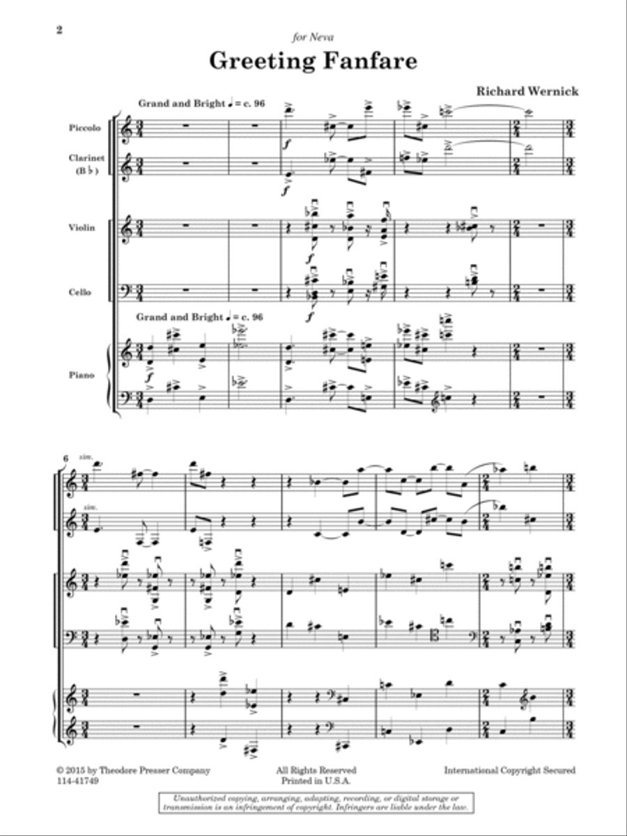 Greeting Fanfare Greeting Fanfare Chamber Music scores gallery preview page 2