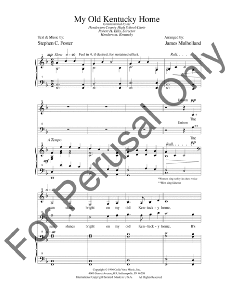 My Old Kentucky Home 4-Part scores gallery preview page 2