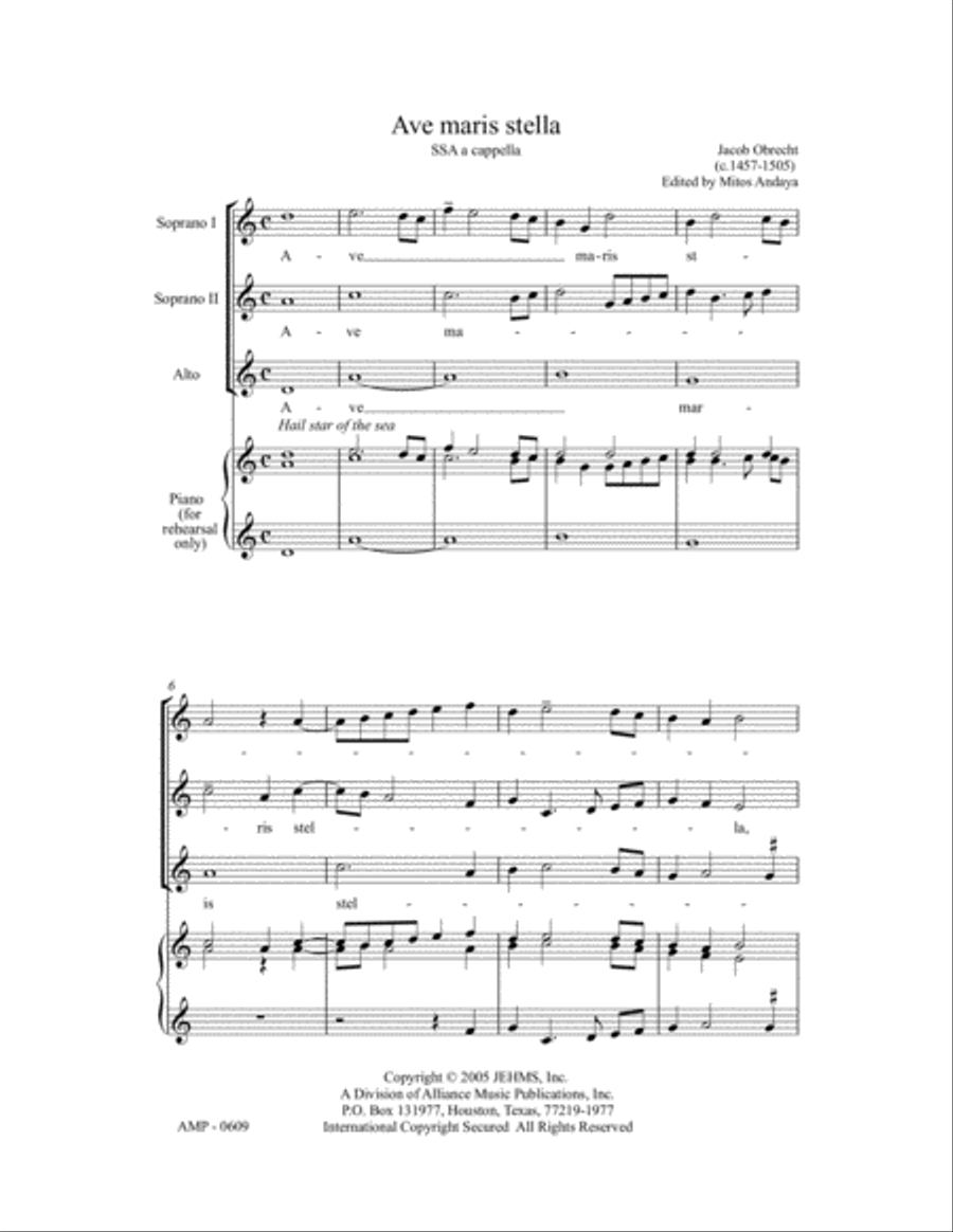 Ave maris stella SSA scores gallery preview page 4