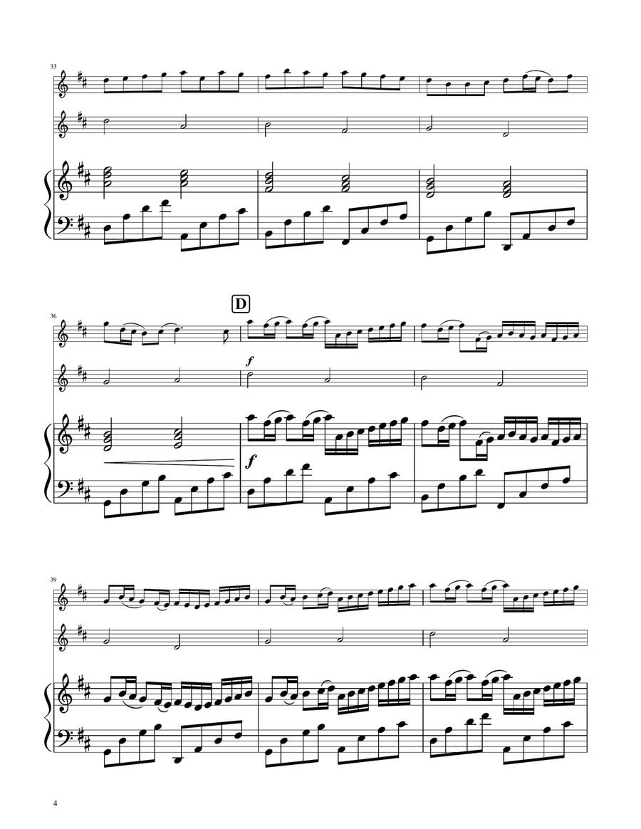 Canon in D - Flute and Oboe Duet Woodwind Duet scores gallery preview page 4
