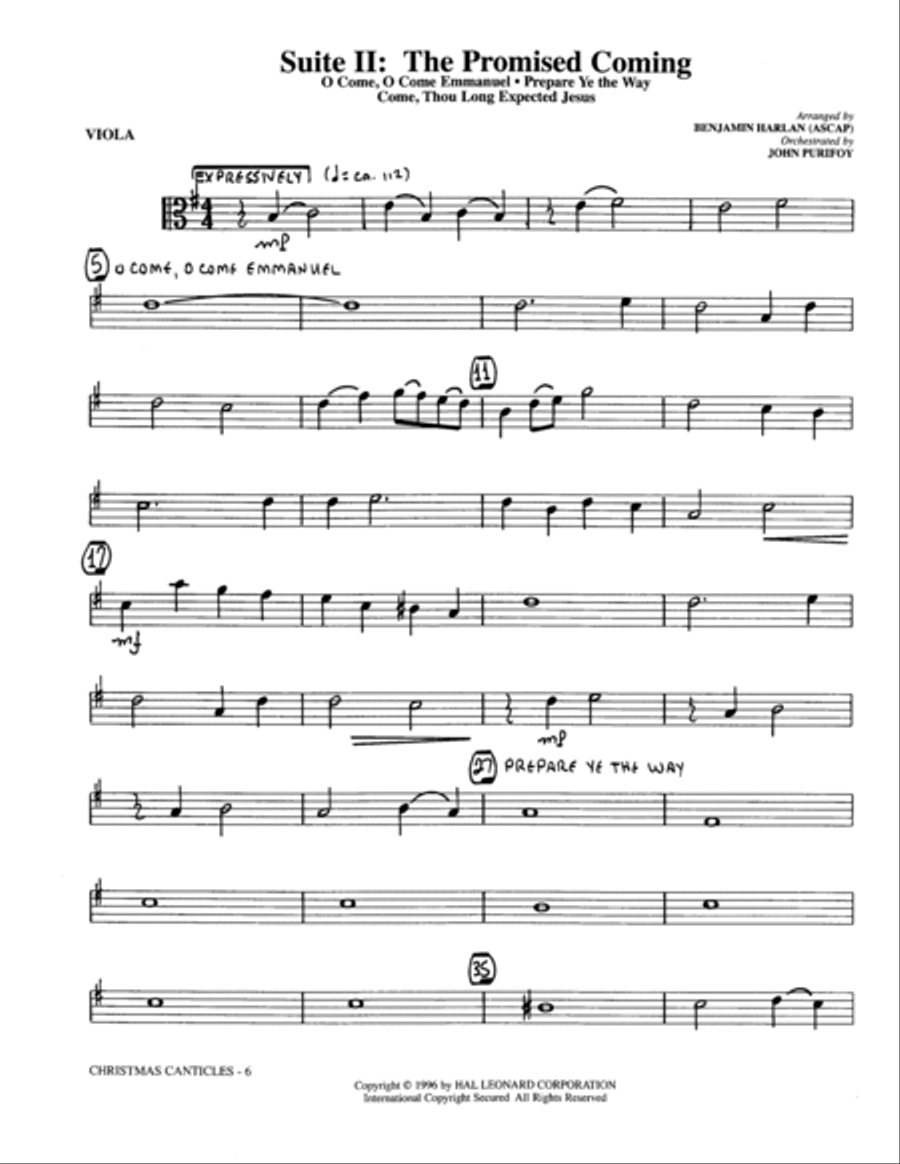 Christmas Canticles: A Cantata of Carols in Four Suites (Full Orchestra) - Viola Choir scores gallery preview page 6