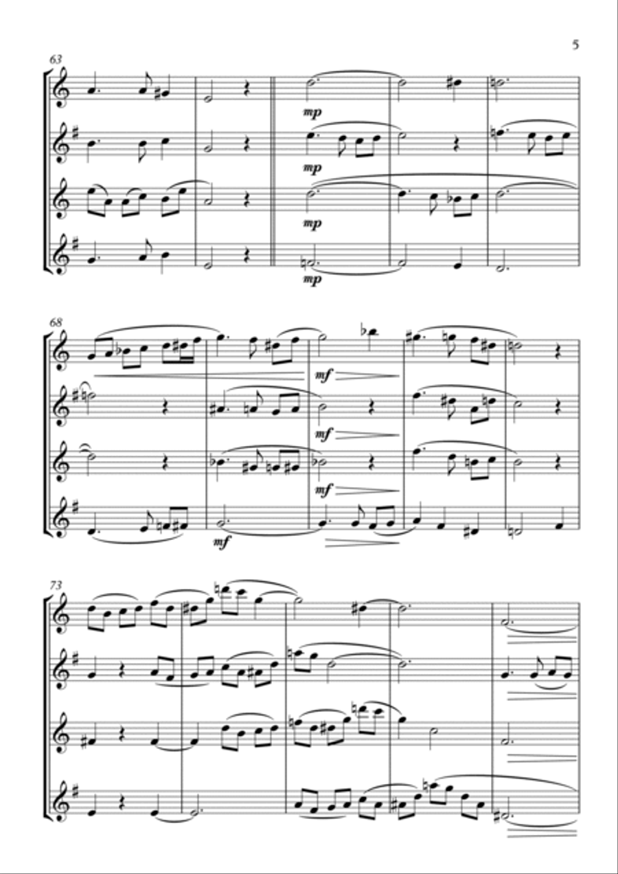 If Only - Saxophone Quartet Saxophone Quartet scores gallery preview page 5