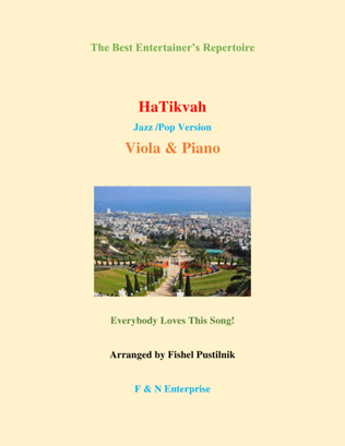 Book cover for "HaTikvah" for Viola and Piano