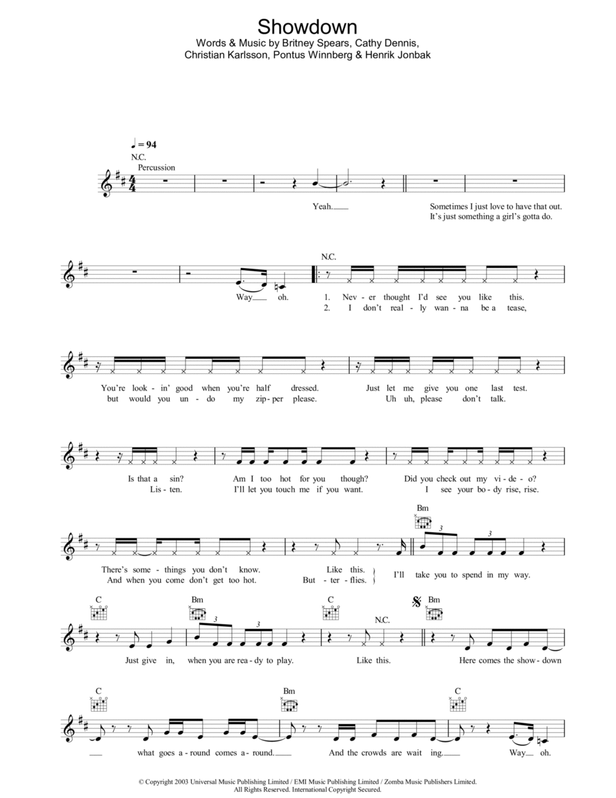 Showdown Showdown Piano scores gallery preview page 1
