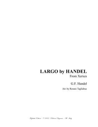 Book cover for LARGO by Handel - (From Op. Xerxes; HWV 40) - Arr. for String Quartet