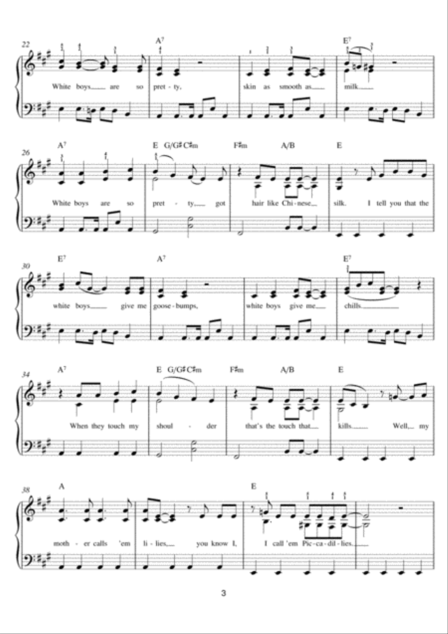 Black Boys (from 'Hair') Easy Piano scores gallery preview page 3
