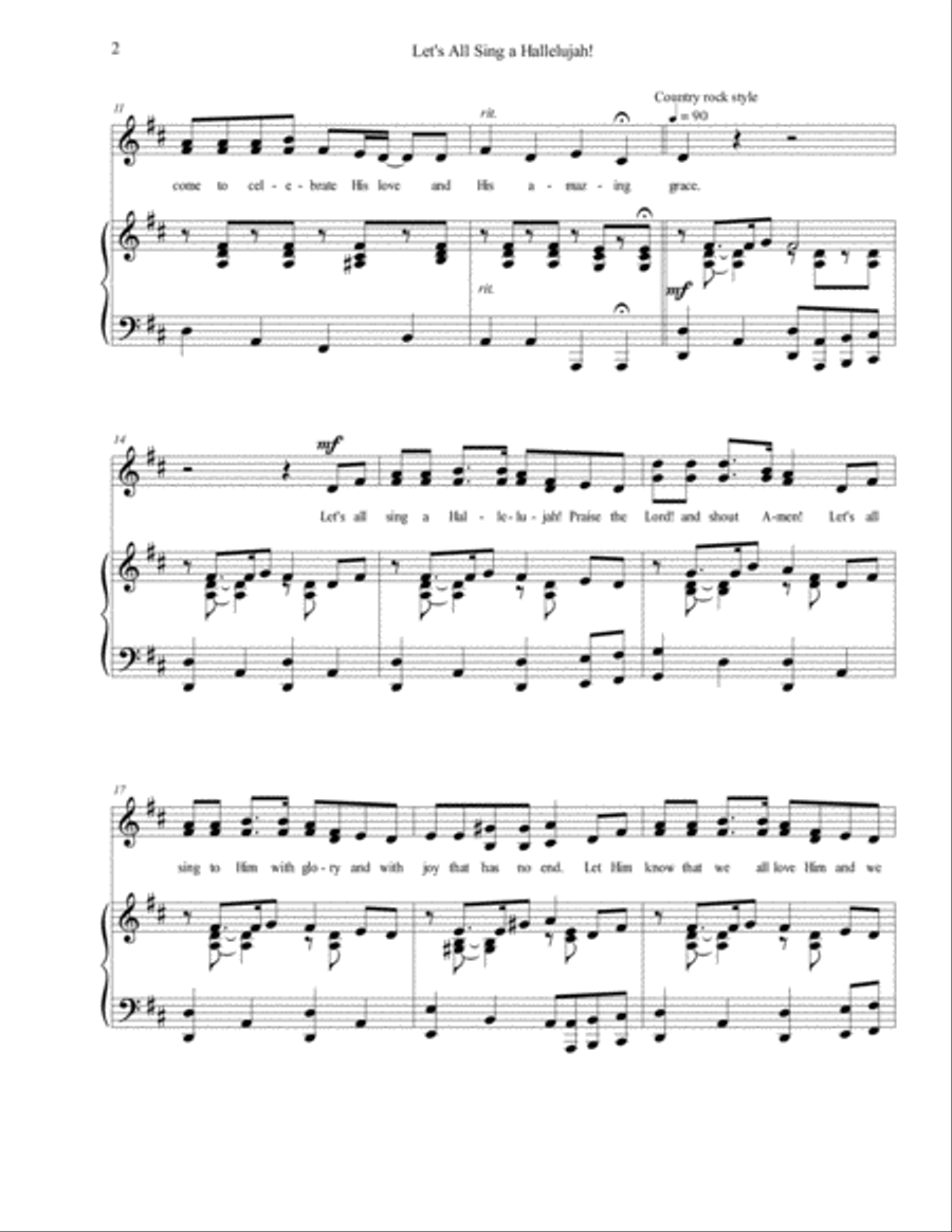 Let's All Sing a Hallelujah! SA scores gallery preview page 2