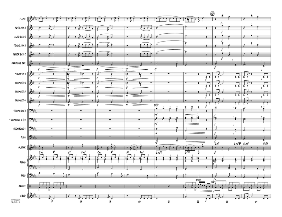Skyfall - Conductor Score (Full Score) Jazz Ensemble scores gallery preview page 4