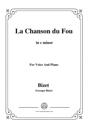 Book cover for Bizet-La Chanson du Fou in c minor,for voice and piano