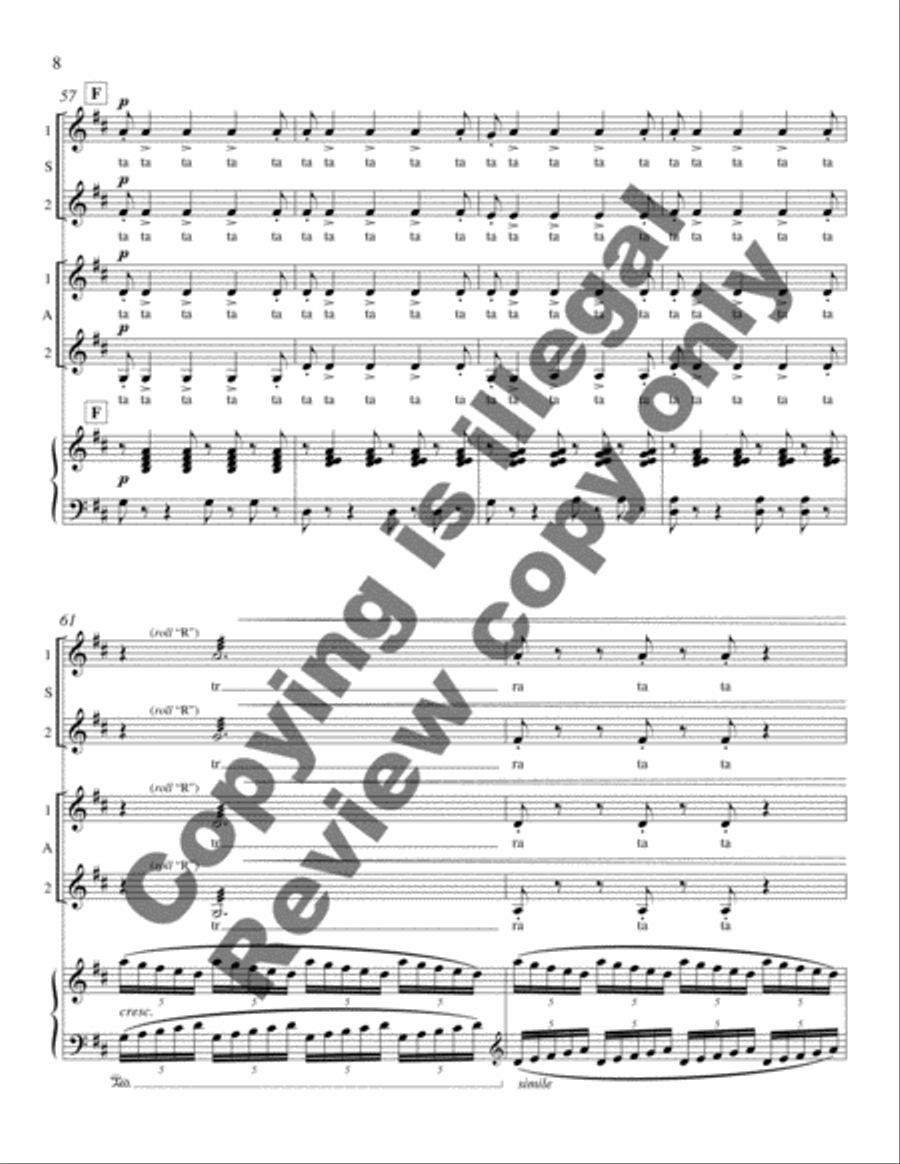 Tambourines from Harlem Songs SSAA scores gallery preview page 7