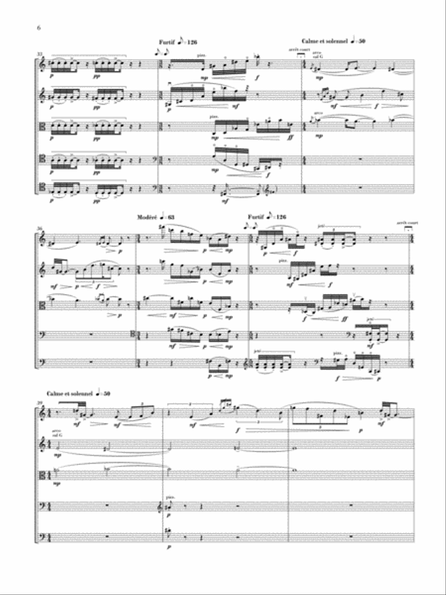 Paysage dépaysé (2 vlns, vla, 2 cello) Cello scores gallery preview page 6