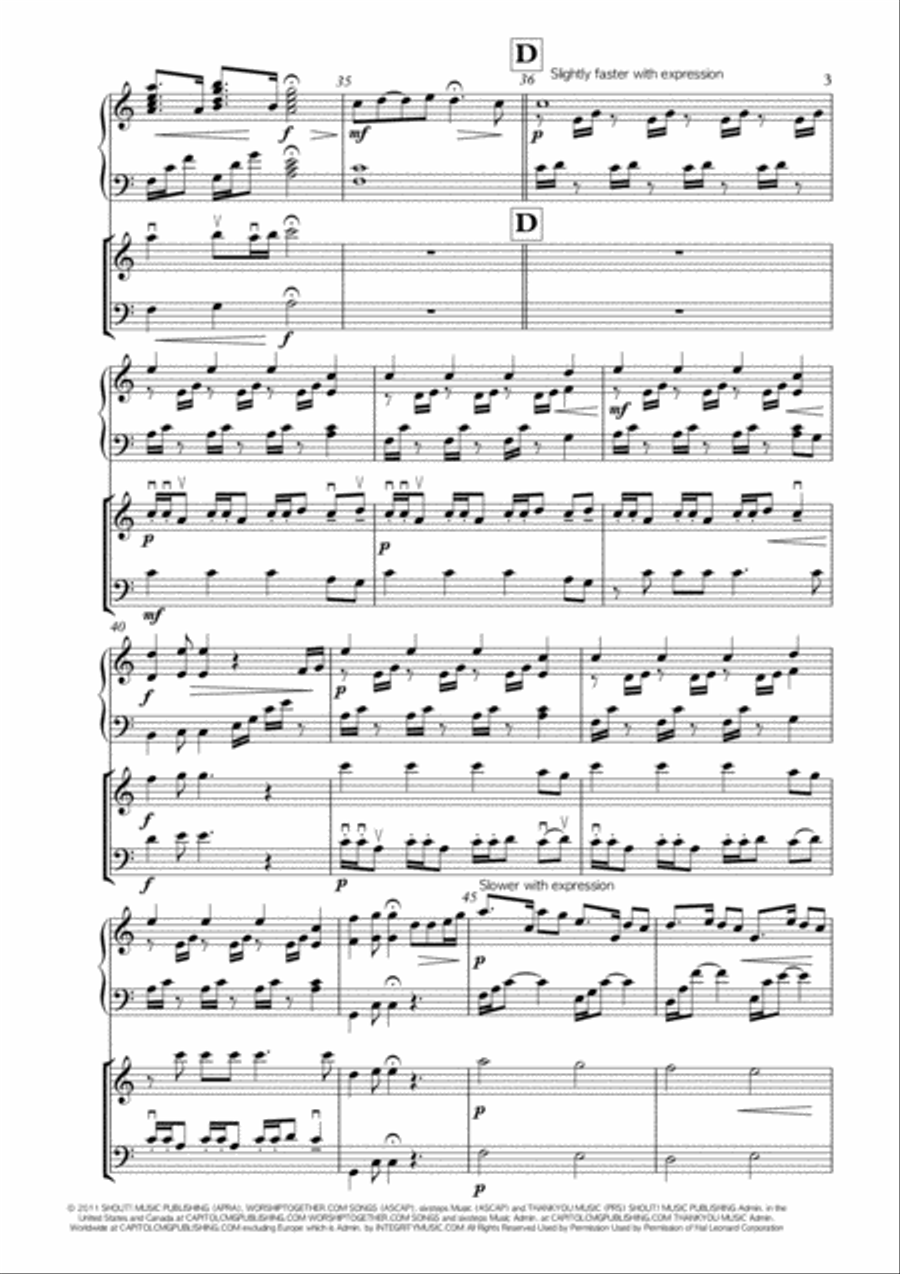 10,000 Reasons (Bless The Lord) Piano Trio scores gallery preview page 3