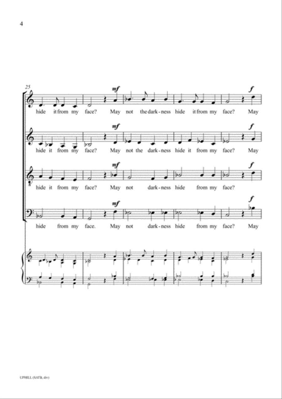 Uphill (SATB, div.) 4-Part scores gallery preview page 4