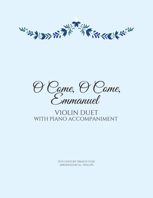 Book cover for O Come, O Come, Emmanuel - Violin Duet with Piano Accompaniment