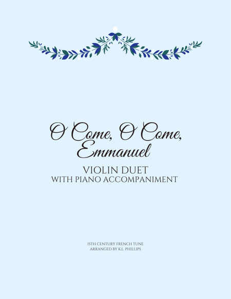 O Come, O Come, Emmanuel - Violin Duet with Piano Accompaniment image number null