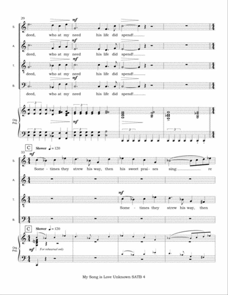 My Song is Love unknown (SATB plus piano or organ) 4-Part scores gallery preview page 5