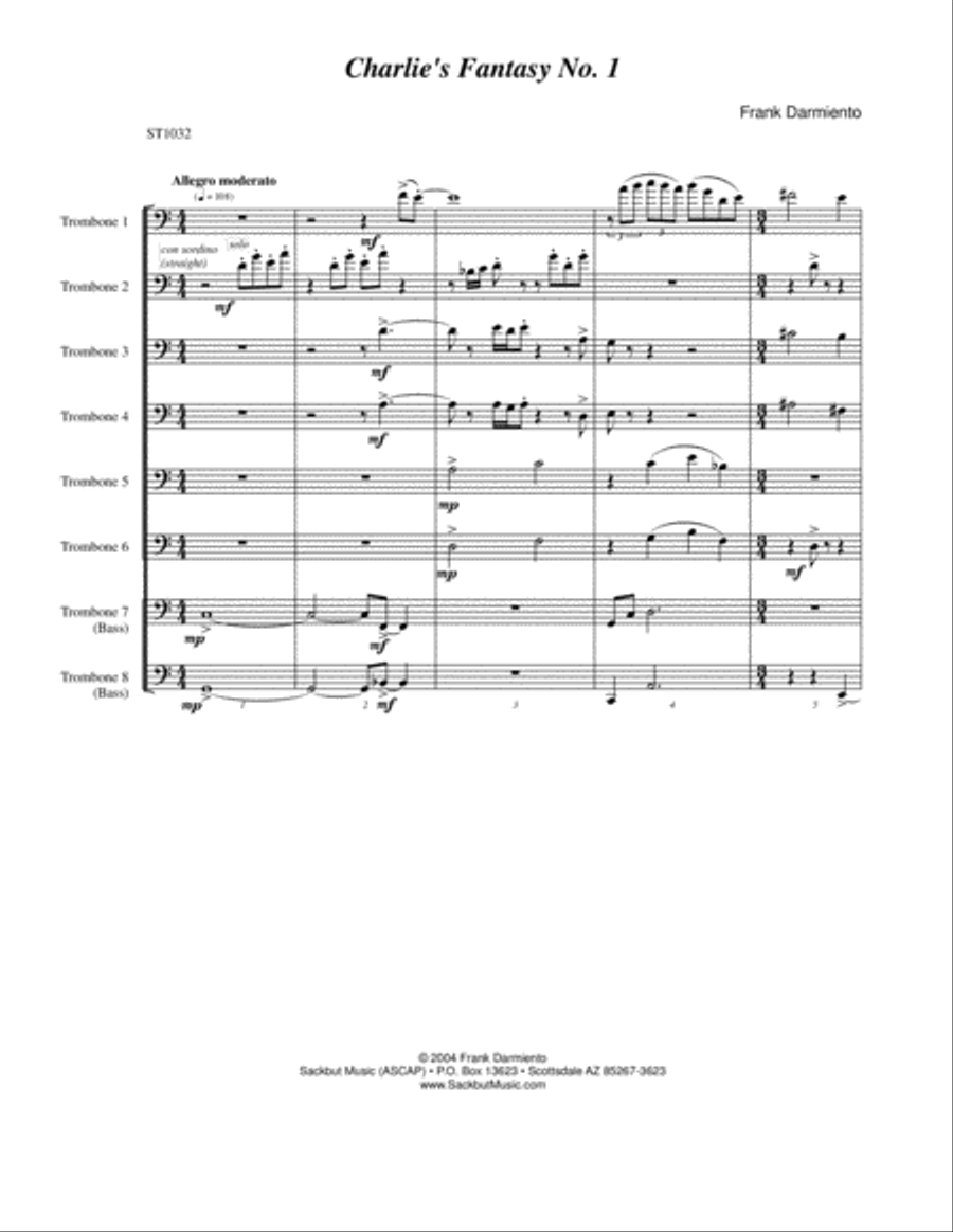 Charlie's Fantasy No. 1 Large Ensemble scores gallery preview page 1