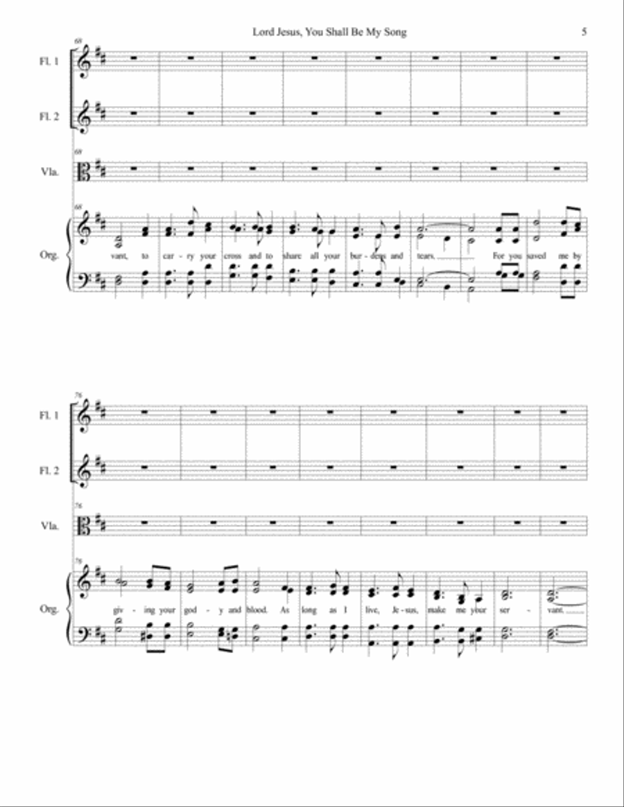 Lord Jesus, You Shall Be My Song, Hymn Setting Unison Choir scores gallery preview page 6
