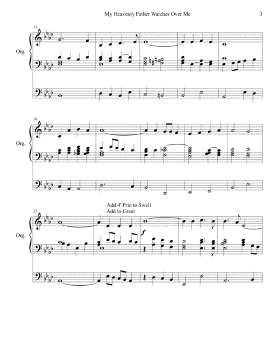 My Heavenly Father Watches Over Me - Organ Solo Organ Solo scores gallery preview page 3
