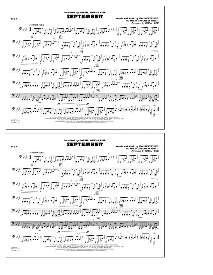 September - Tuba Marching Band scores gallery preview page 1
