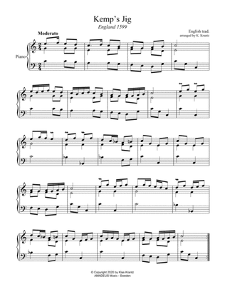 Kemp's Jig for piano solo (C Major)
